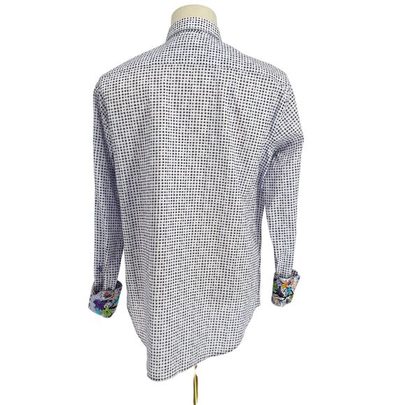 Robert Graham Woven Button Front Long Sleeve, Pemba Purple Navy Plaid Check M - Picture 2 of 10